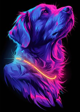 Dog Animal Neon Pet Friend