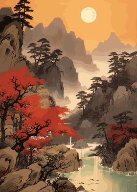 Japanese landscape paintin