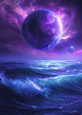 purple planet and ocean