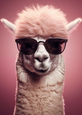 Animal Alpaca with glasses