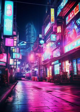 Neon Cyberpunk City