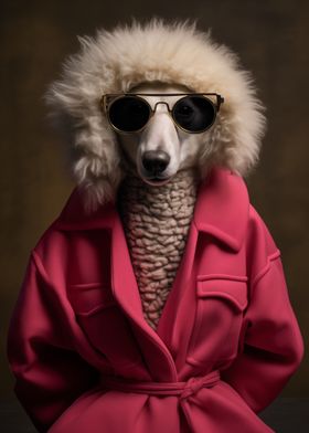 Funny poodle dog