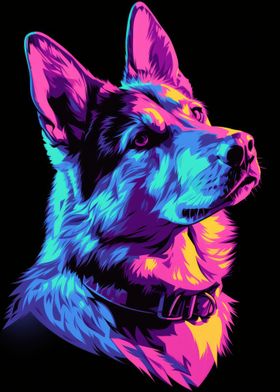 Dog Animal Neon Pet Friend