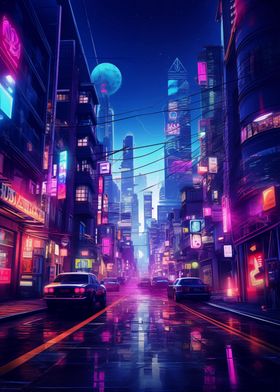 Neon Cyberpunk City