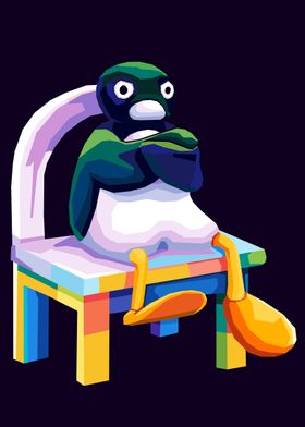 Angry Pingu Meme Pop Art