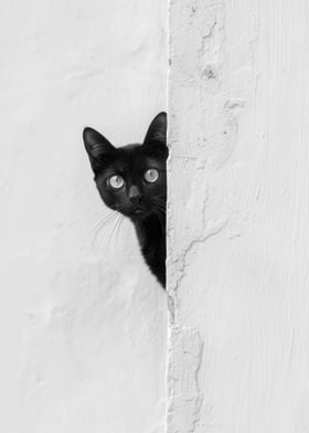 Black Cat Peeking