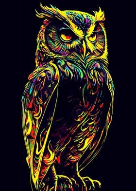 Owl style pop art 