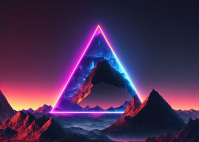 Neon triangle Mountain