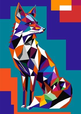 Fox animals pop art