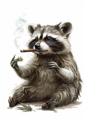 Raccoon Cannanbis Smoking