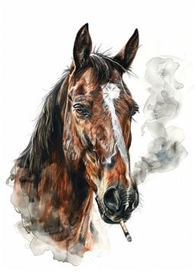 Horse Cannanbis Smoking