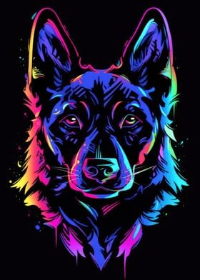 Dog Animal Neon Pet Friend