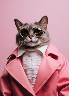 Elegant cat in suit