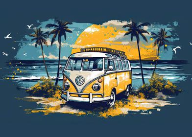 bus on the beach