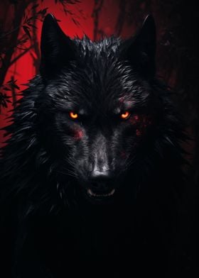 black Wolf red eyes