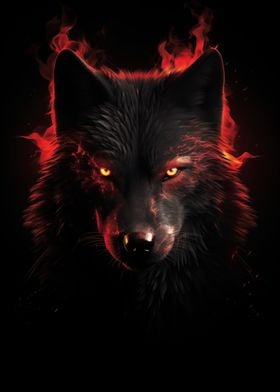 black Wolf red eyes
