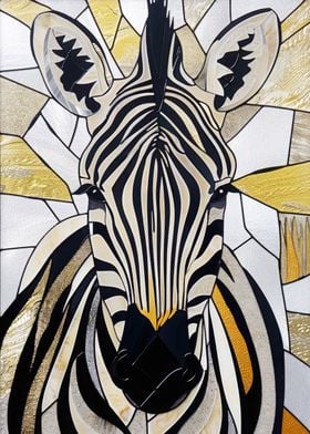 Zebra Animal Gold Decor