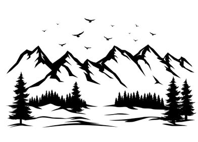 Mountain Range Silhouette