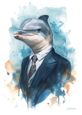 Dolphin Painting Portrait