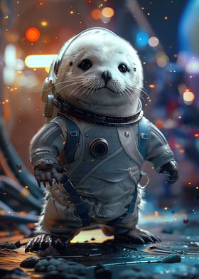 Happy Seal Space Astronaut