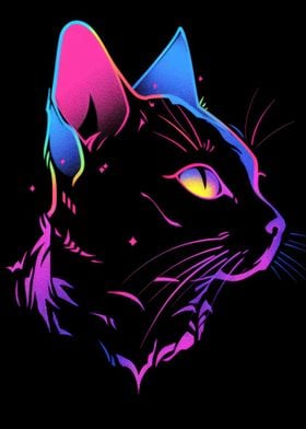 Cat Animal Neon Pet Friend