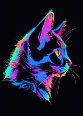 Cat Animal Neon Pet Friend