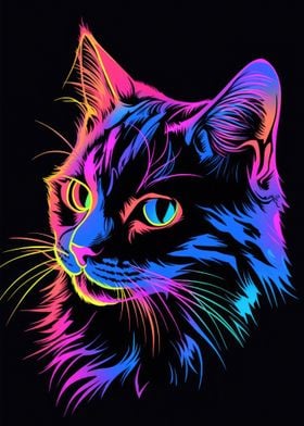 Cat Animal Neon Pet Friend