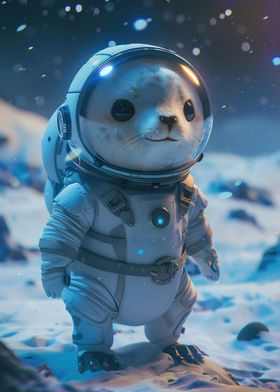 Adorable Seal Astronaut