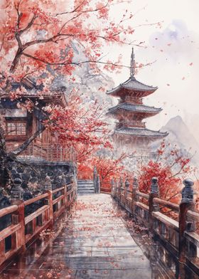 Japanese Sakura Temple