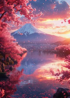 japan mount fuji sakura