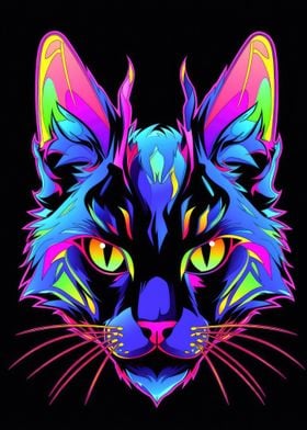 Cat Animal Neon Pet Friend