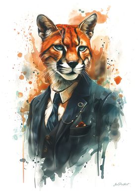 Cougar Painting Portrait