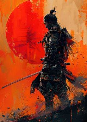 Samurai Katana Orange Dawn