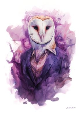 Barn Owl Portrait Painting