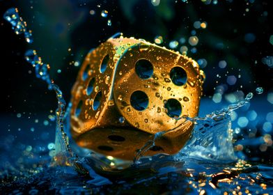 Lucky Gold Dice Water Zen 