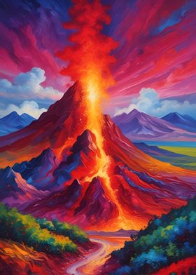 Volcano Painting