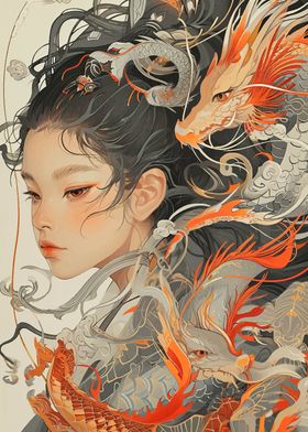 Geisha Dragon Warrior