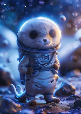 Seal Cosmonaut in Space