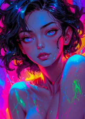 Nude Neon Anime Girl