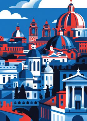 Cerulean Cityscape Rome