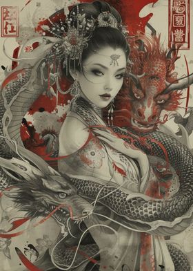 Geisha Dragon Japanese