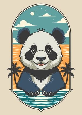 Cute Panda On Vacation