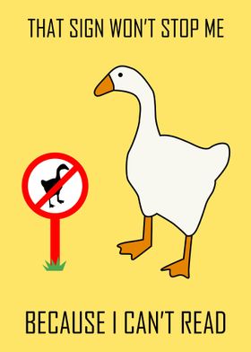 Funny Goose Gaming Sign
