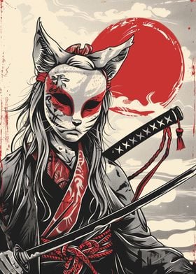 Samurai Girl Japan Art