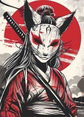 Samurai Girl Japan Art