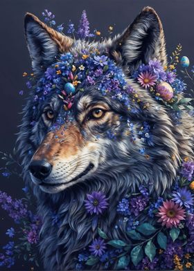 Flower Crown Wolf