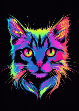 Cat Animal Neon Pet Friend