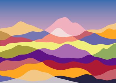 Mountain colors vector