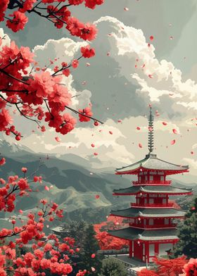 Pagoda Japan Landscape