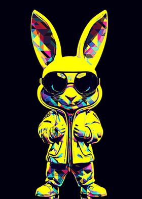 Rabbit style pop art 